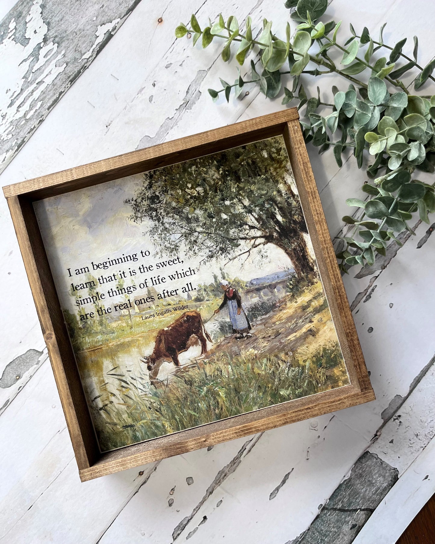 Simple Things In Life Vintage Painting Small Framed Sign