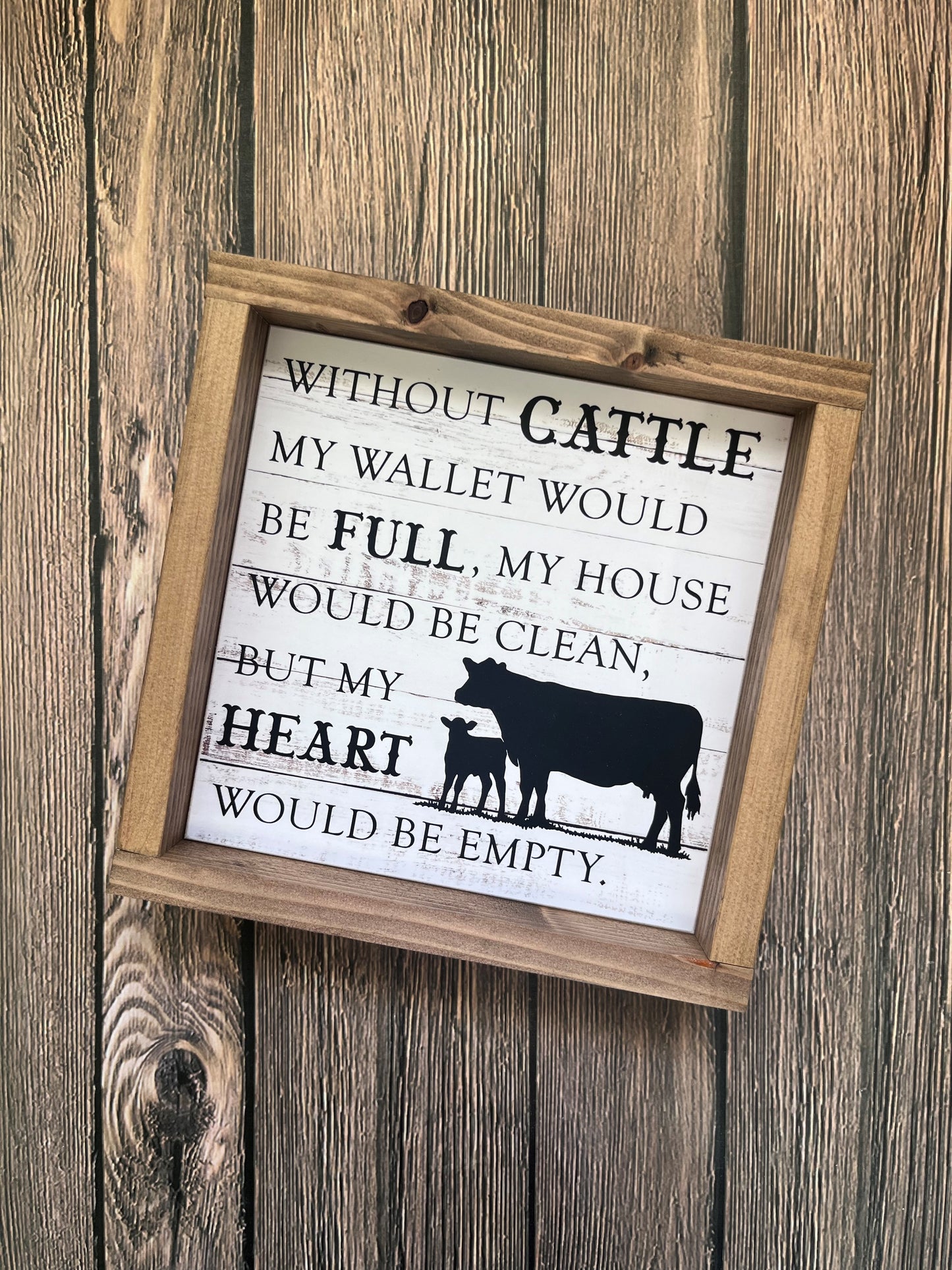 Without Cattle my Wallet Would Be Empty Small Framed Sign