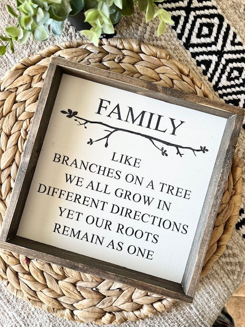 Family Like Branches on A Tree Small Framed Sign