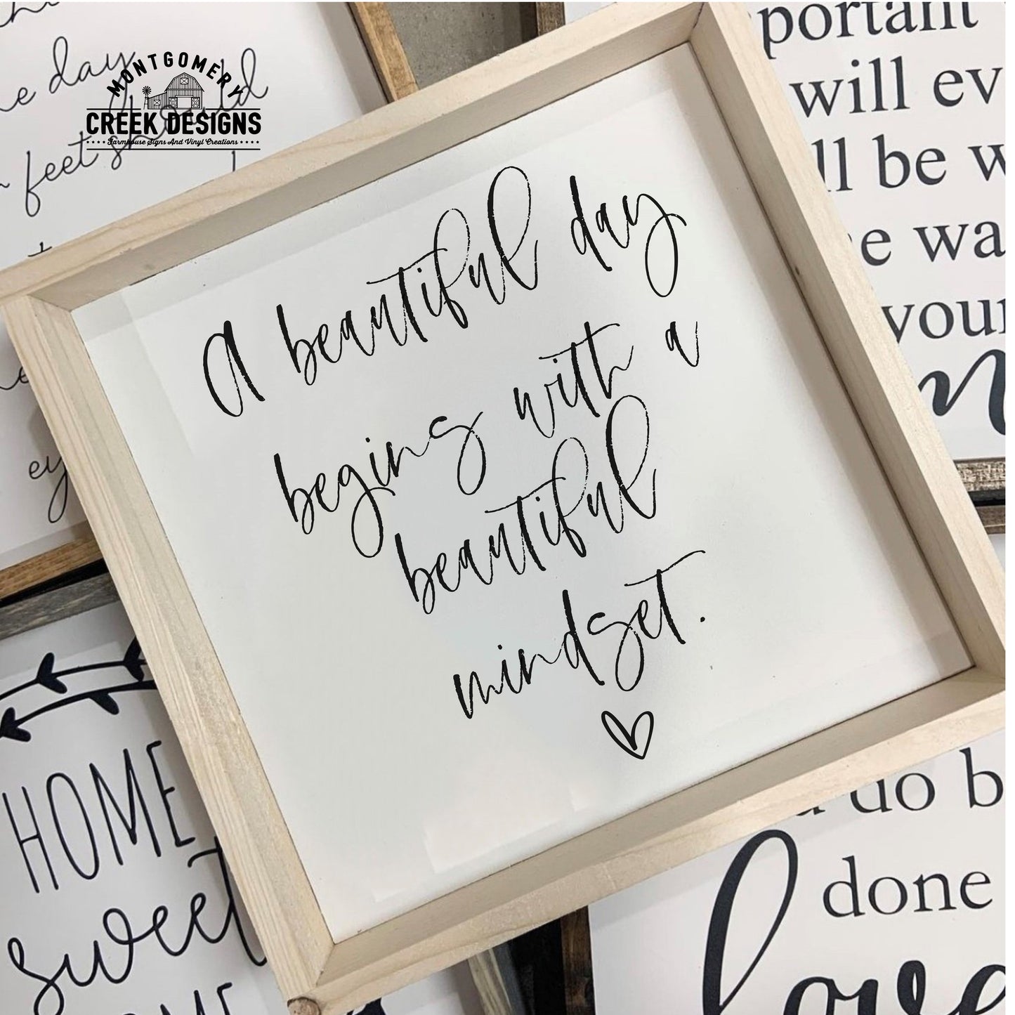 A Beautiful Day Begins with a Beautiful Mindset Small Framed Sign