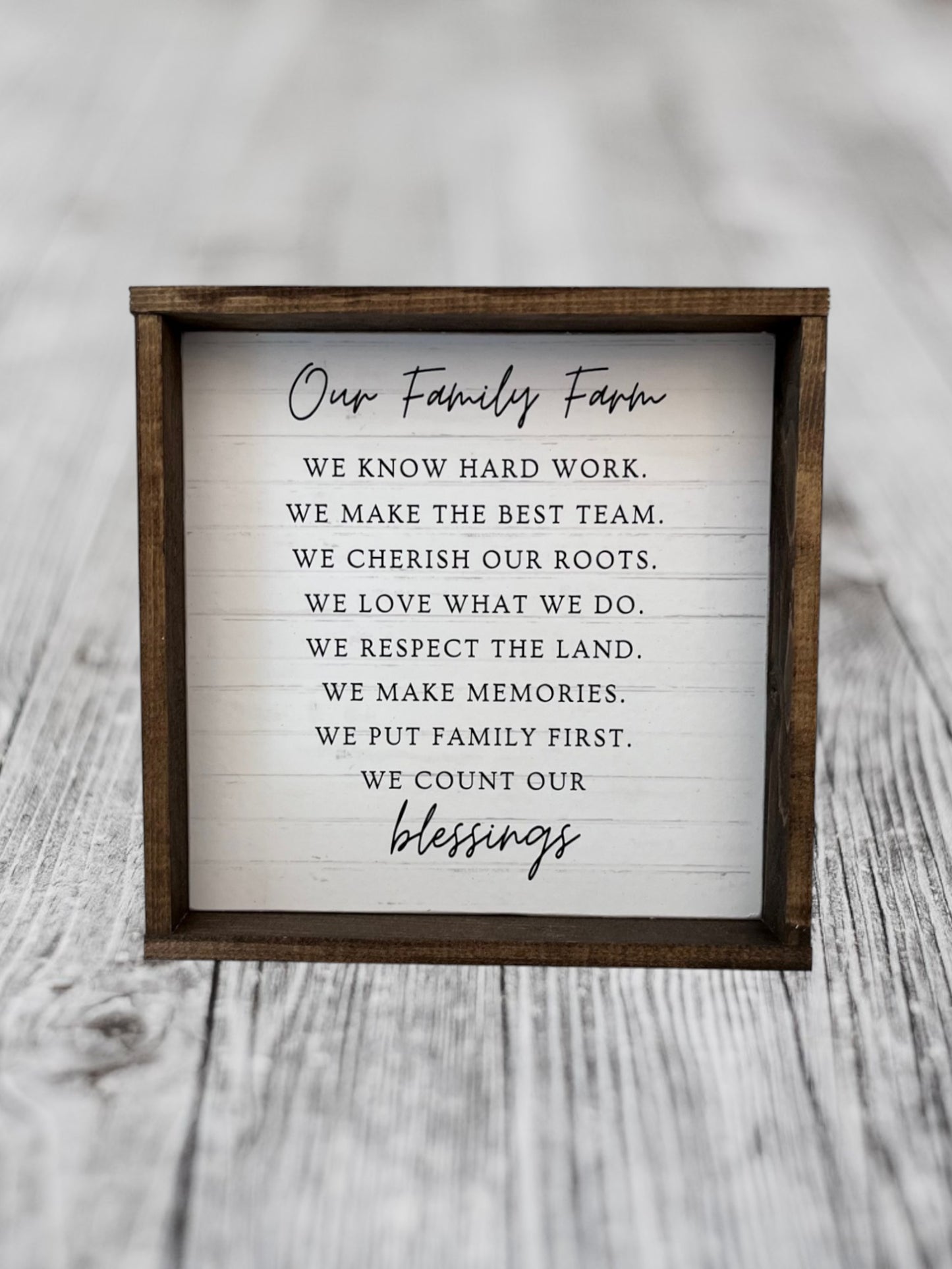 Our Family Farm Small Framed Sign