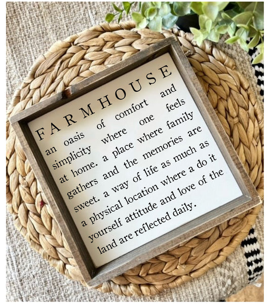 Farmhouse Small Framed Sign