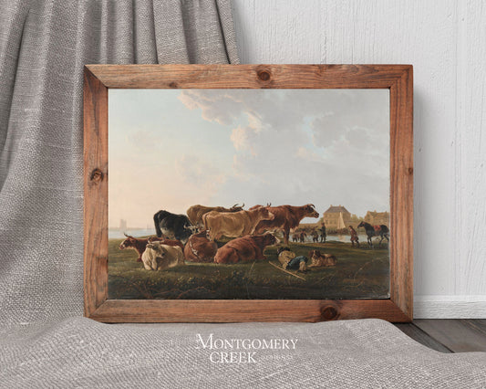 Copy of Lounging with Cattle Vintage Art