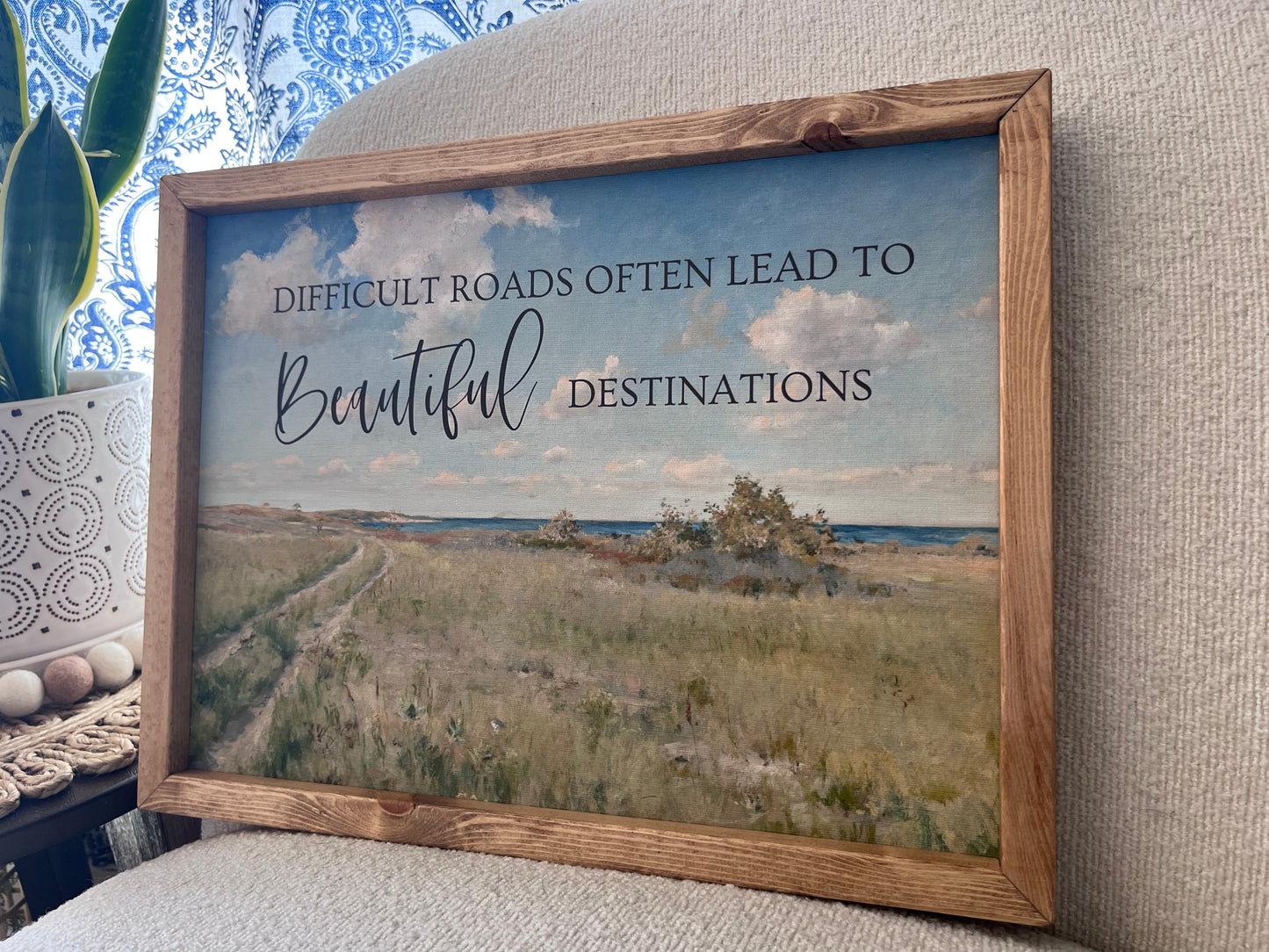 Difficult Roads often lead to beautiful destinations Wood Sign