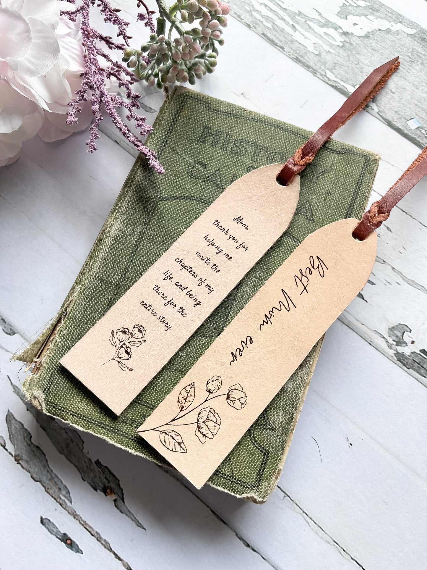 Mother’s Day Leather Bookmarks